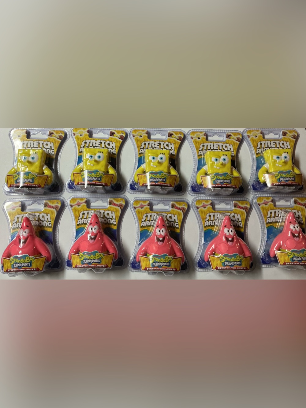 TEN/ Stretch Armstrong SpongeBob SquarePants and Patrick bundle/5 OF EACH!!